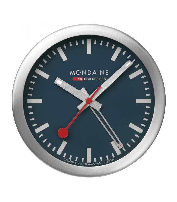 Mondaine Desk Clock Blu - Orologio da tavolo con sveglia blu