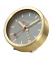 Mondaine Desk Clock Grigio Oro - Orologio da tavolo con sveglia
