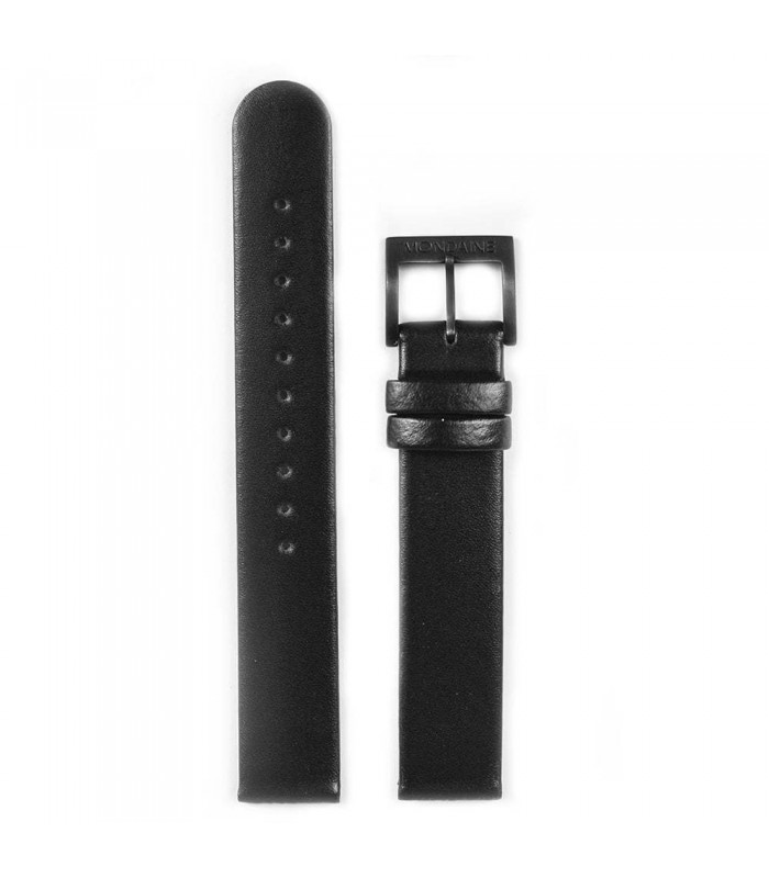 Cinturino nero / Pelle 16 mm