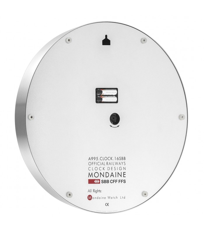 Mondaine Wall Clock 40 cm  - Orologio da parete argento