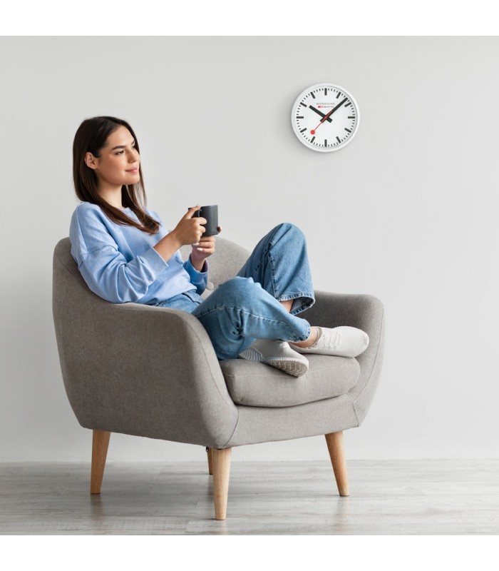 Mondaine Wall Clock - Orologio da parete bianco 25 cm