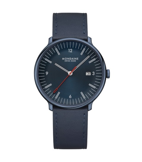Mondaine Doppio IP BLUE MLE.41210.LDV – Orologio uomo 41 mm, stile retrò Swiss Made