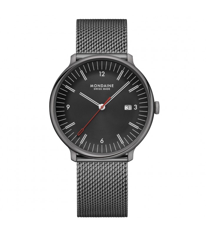 Mondaine Doppio IP Black MLE.41220.SM – Orologio uomo 41 mm, stile retrò Swiss Made