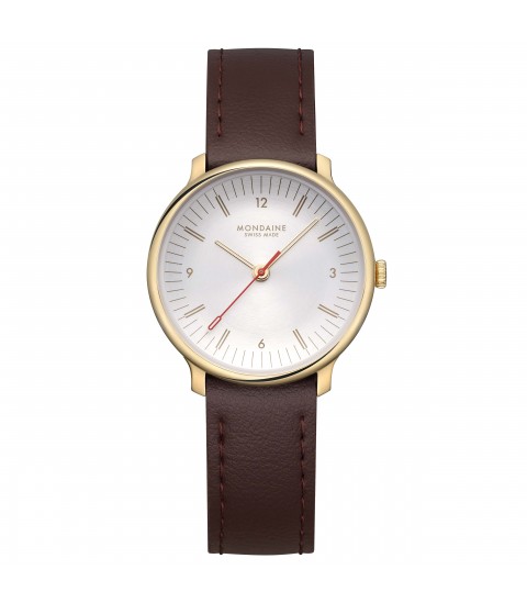 Mondaine Doppio MLE.33110.LGV – Orologio donna 33 mm, stile retrò Swiss Made