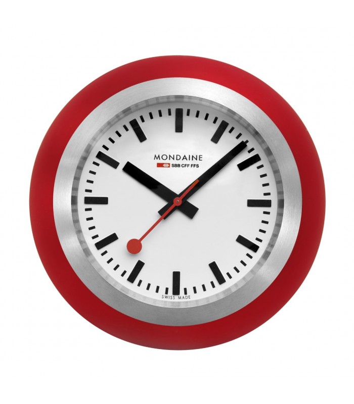 Mondaine Globe Rosso - Orologio da tavolo