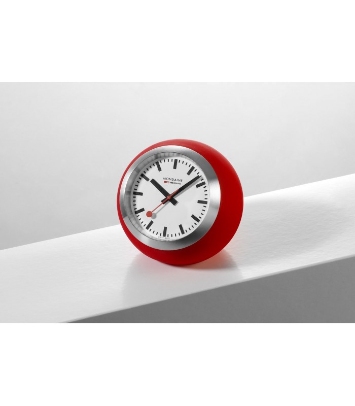 Mondaine Globe Rosso - Orologio da tavolo