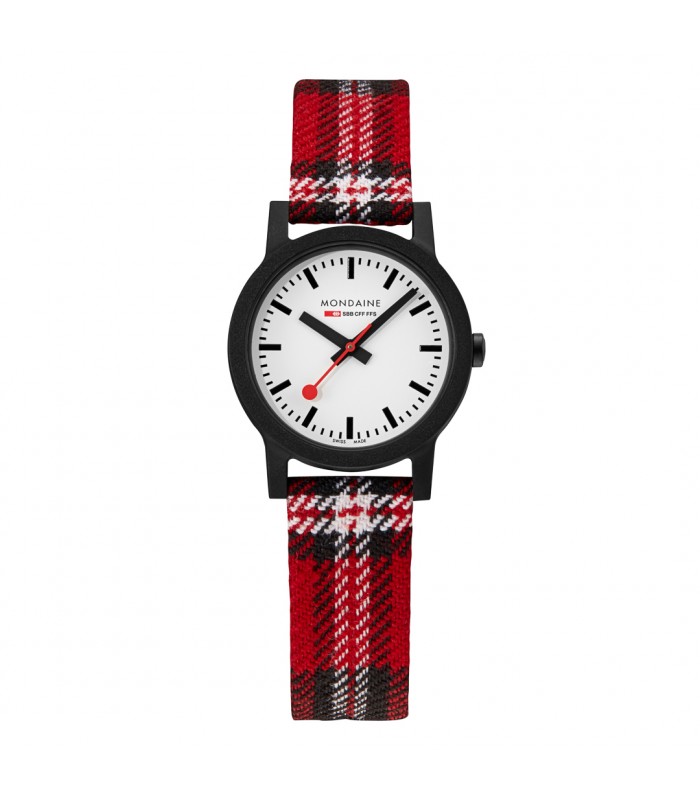 essence orologio vegan da donna, cinturino scozzese