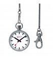 Orologio da tasca Mondaine 43mm acciaio lucido con catena
